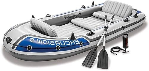 GPECTIFO Outdoor-Schlauchboot, Driftboot, Fischerboot, Abenteuerkajak for Erwachsene, PVC, breiteres und dickeres Material, aufblasbares Kajak for 5 Personen
