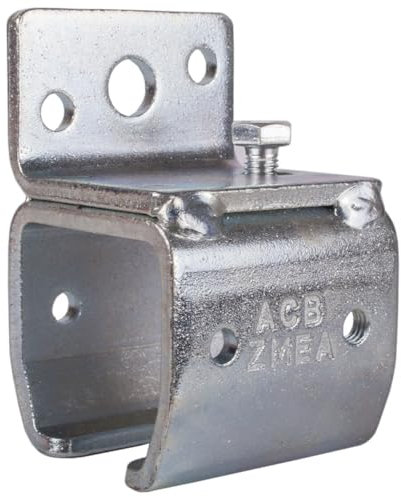 ATTAS MEA Support mural pour portail coulissant type 0, 28 x 30 cm, fixation murale extérieure, manchon mural, pour rails lourds, profilé en C, acier galvanisé, support de rail