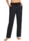 EUHOM Jogginghose Damen Sporthose Lang Baumwolle Yogahose Frauen Bequem Freizeithose Gerades Bein Trainingshose Sweatpants für Jogging Sport Yoga(Schwarz, XXL)