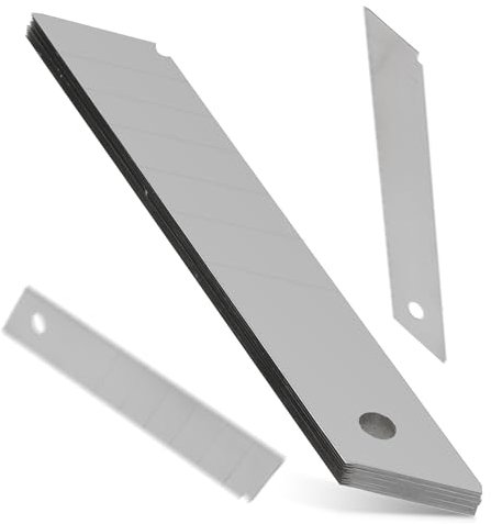 50x Lames Cassables 25 mm Lame Cutter Remplacement Couteau De Tapis Droite Acier De Haute Qualité Tranchant Interchangeables Résistant