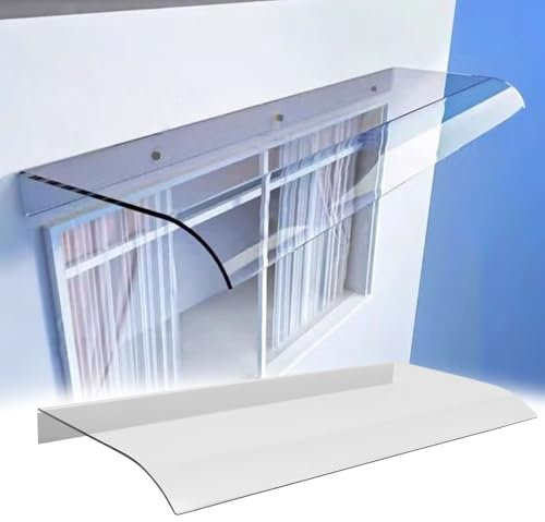 Tenda da sole moderna in policarbonato trasparente, per pioggia, neve, luce solare, protezione per porta d'ingresso, portico, patio, tetto, senza staffe necessarie, 39,9 x 99,1 cm