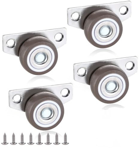 4 Stück Seitenrollen, Möbelrollen 32 mm Kleine Bockrollen Kastenrolle für Seitenmontage Dunkelgrau Rollen Klein Bockrolle für Bettkästen, Bodenschubladen, Kleingeräte, Möbel, DIY Projekte
