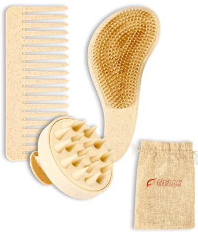Kit 2 Peines + 1 Estimulador De Silicona ECO - Cepillo De Pelo - Peine Antitirones - Cepillo Pelo Rizado - Cepillo Pelo Antitirones - Cepillo Pelo Antirotura - Cepillo Desenredante Sin Tirones