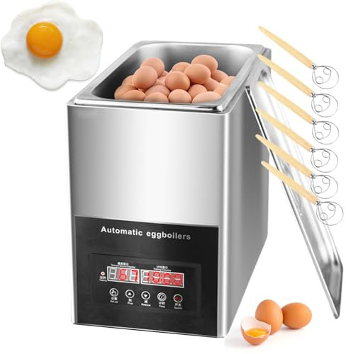forplubossmmp Commercial Egg Boiler Machine w/6 Egg Beater, Automatic Egg Poacher Machine 50 Eggs Commercial Capacity, Professional Egg Cooker for Catering, Snack Shop, Morning Tea Shop