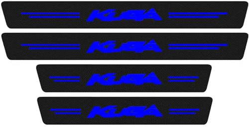 JYMLOV 4pcs Car Door Sill Protector Strips Carbon Fiber Threshold Protective Film Kick Plate Cover Sticker for Fo-rd Kuga 1 2 3 Car Accessories,Blue