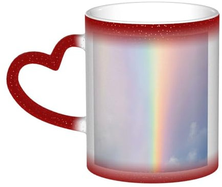 Tasse à café en céramique qui change de couleur à la chaleur - 325 ml - Superbe tasse carrée réfléchissante qui change de couleur dans le ciel - Tasses à café en céramique uniques - Un cadeau d'annive