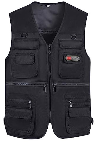 Bauzuoyo Herren Outdoor Weste Cargo Weste Arbeitsweste Herren Dünne Anglerweste Mit Vielen Taschen Leicht Softshelljacke Ohne Ärmel Multifunktionsweste Einfarbig Westen Sommerweste Sportwesten