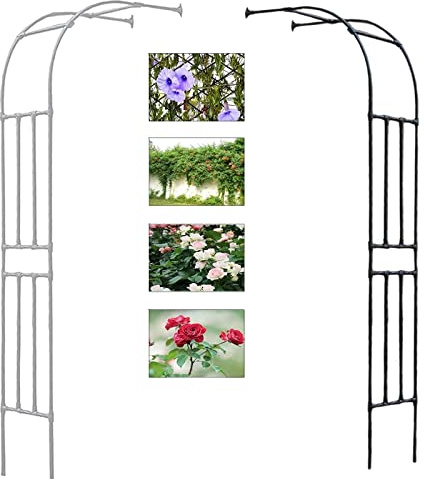 Wetterbeständiger Gartenbogen für Kletterrosen, Mezzo Arco Di Rose, Rankgitter, schwarz, 120 x 240 cm, perfekt für Innen- und Außenbereich, langlebig und stilvoll