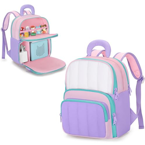 LoDrid Rucksack Kompatibel mit Toniebox 2/1 Starterset, Pink | Tasche für Boombox des Kindes, Viel Platz für Hörfiguren