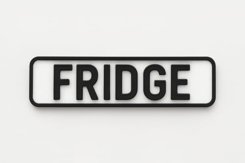 UK Number Plate Style “FRIDGE” – Novelty Kitchen Gift, Decorative Refrigerator Magnet, Joke Present (White)