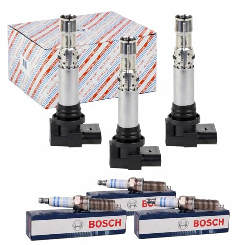 3x SKV Zündspule + Zündkerzen | 03SKV025, 0242236565, für Polo 9N 6R Fabia 1+2 Rapid Ibiza 3+4
