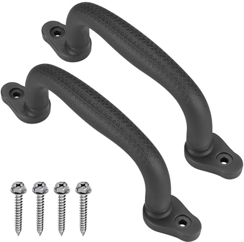 Dolibest 2 Pack Climbing Handles, 18cm Non-slip Solid Playground Hand Grips Plastic Climbing Frame Grab for Swing Set/Playset/Playhouse/Play Park/Indoor Outdoor Monkey Bars/Treehouse/Bunk Bed, Black