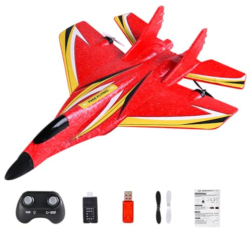 Generico RC Plane- Remote Control Airplane - 11.42 Zoll LED RC Plane Kit | Waterproof PP 2.4Ghz Flying Aircraft with Lights | for Outdoor Training Beginner Play