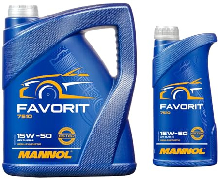 6 Liter MANNOL Motoröl Favorit 15W-50 API SL/CF/CF-4 Engine Oil Öl 11192463