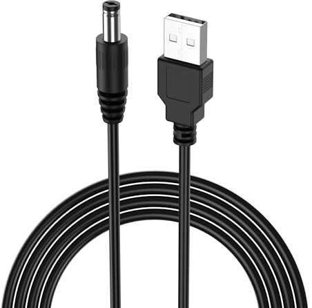 AK 5V USB to DC Cable,1M USB Power Cable for 5.5x2.1mm Devices, Perfect for Charging Tablets, Routers,Bluetooth Speakers, IP Cameras & More (Black)