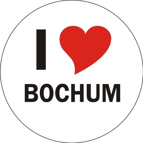 INDIGOS UG Aufkleber - Sticker - Autoaufkleber - I Love Bochum - 8 cm Durchmesser rund - JDM - Die Cut - OEM - Auto - Heckscheibe - aussenklebend, rund, Auto LKW Truck Stadt