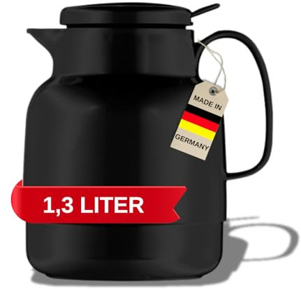 Helios Mondo - Jarra de vacío de plástico, plástico, Negro, 1,3 litros