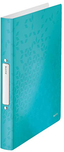 Leitz 42570051 Ringbuch wow, A4, PP, 2 Ringe, 25 mm, eisblau