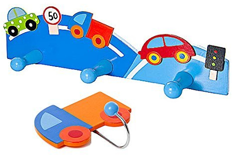 Mousehouse Gifts Kids Car and Lorry Coat Hooks for Boys Car Themed Room or Baby Nursery Decoration