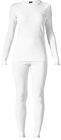 Maier Sports Lena, Damen Wäsche-Set, Hochwertiges Wäsche-Set für kalte Wintertage beim Skifahren oder eisige Wandertouren, dryprotec Technologie, Atmungsaktiv, Weiß, M