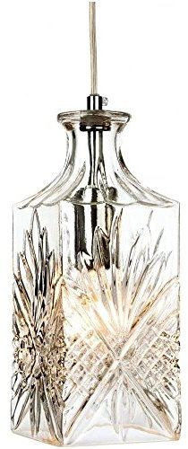 Firstlight Products Decanter 1 Light Pendant, E14, 40 W, Chrome with Clear Decorative Glass