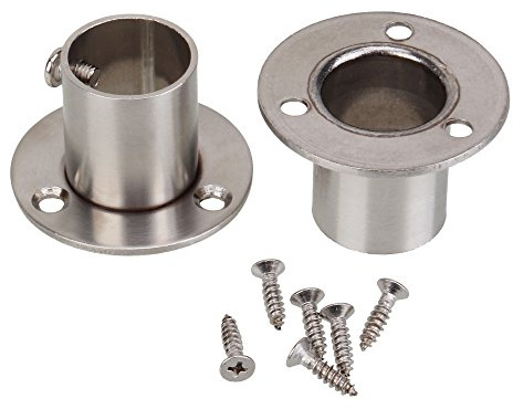 2x 22 mm Flansch Halterung zum Aufhängen Rod Sockel Halterung für Closet Kleiderstange Stange