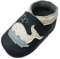YIHAKIDS Premium Weiche Leder Krabbelschuhe Babyschuhe Kleinkind Lauflernschuhe Mit Karikatur Wal(Size L, Cyan,12-18 Monate, 23 EU)