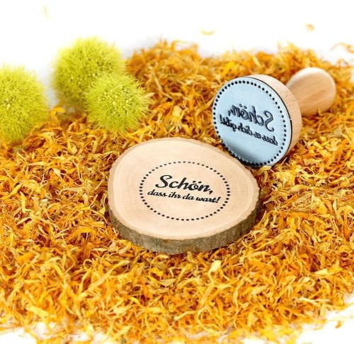 Bütic Schön-Stempel Holzstempel Rundstempel, Stempeltext:Schön.DASS Ihr da wart!, Durchmesser:Ø 20mm