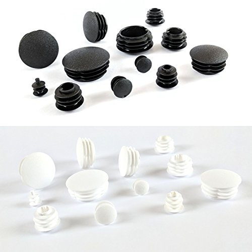 Round Tube Insert Plugs Pipe Blanking End Edge Caps with Domed Head, Made in Germany, White - 32mm Diameter - Pack of 8 (Please See 2nd Image for Dimensions) Keay Vital Parts