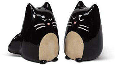 Abbott Collection Simple sal y pimienta - 6,3 cm de alto, 6,3 cm de alto, gato negro