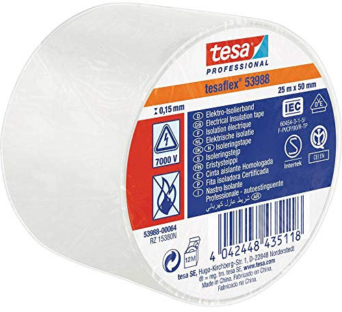 tesa 53988-00064-00 Isolierband Professional Weiß (L x B) 25m x 50mm 1St.