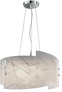 Große Pendelleuchte mit Glasschirm Weiß satiniert, Ø 50cm
