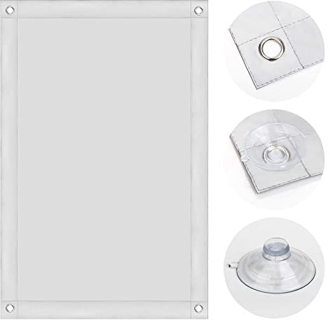 OBdeco Thermo Rollo 100% Verdunkelung Sonnenschutz Verdunkelungsrollo für Velux-Dachfenster Hitzeschutz ohne Bohren mit Saugnäpfen Weiß 76x115cm für P08/408