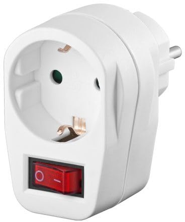 Goobay 1026344705 10X 68906 Earthed Contact Socket Socket 16 A White 1 Socket Adapter with Switch for DE Plug Systems