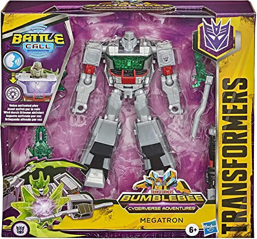 Transformers Bumblebee Cyberverse Adventures Battle Call Trooper-Klasse Megatron Figur, Energon Power Lichter, E8378, Multicolour