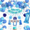 Geburtstagsdeko Blau Jungen 1 Jahr,Happy Birthday Banner Luftballons Blau,Luftballons Konfetti Ballons Blau Weiß,erst Geburtstag Deko Jungen,Folienballon Zahl 1,Junge Deko 1 Geburtstag