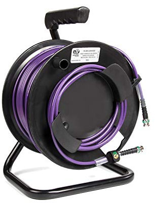 Emelec VíasCom Video Cable 4K-UHD 6G-SDI (0.76/3.40/6.00) Mounted on Cable Holder with BNC 4K-UHD - Multifile Conductor 50 Metros Purple