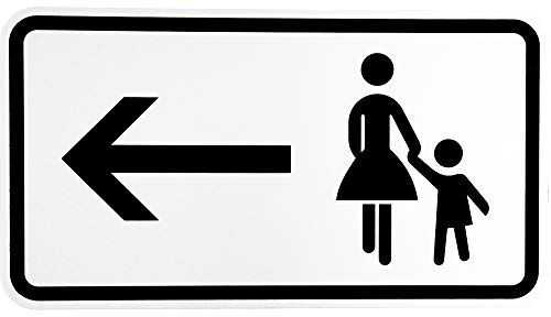 BauSupermarkt24 ORIGINAL Verkehrsschild Nr. 1000-12 Fußgänger Gehweg Links gegenüber benutzen Verkehrszeichen Schild Straßenschild Zusatzschild Verkehrsschilder Verkehrsschild Straßenzeichen