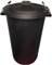 FXDM LARGE BLACK GARDEN DUSTBIN- 90L REFUSAL HEAVY DUTY PLASTIC WASTE BIN WITH CLIP LID