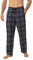 LAPASA Pantaloni Pigiama Micropile e 100% Flanella di Cotone Uomo M39/M128 - Abbigliamento da Notte Pantaloni Tuta Lunghi Casa Relax Elasticizzati Scozzesi Quadri S Blu