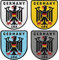 SET 4 x Deutschland Adler Patch gestickt 70 x 65 mm/Gelb, Aufnäher Aufbügler, Bügelflicken/Wappen Germany Emblem Sport Team zum Aufnähen Aufbügeln auf Kleidung Trikot
