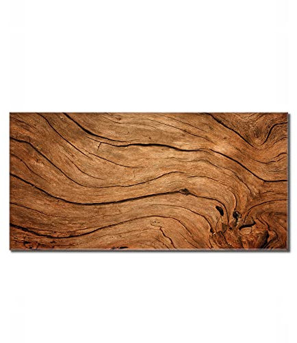 banjado Glas Magnettafel 120x60cm / Magnetwand Glas/Magnetpinnwand als Memoboard Glas/Pinnwand Magnettafel Küche, Büro, Kinderzimmer inkl. 4 Magnete & Montageset - Trockenes Holz