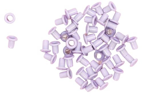 Craftelier - Set mit 50 Mini-Metallic Ösen Ideal für Scrapbooking und Bastelarbeiten | Geeignet für verschiedene Materialien | Größe ca. Innendurchmesser 3 mm und Außendurchmesser 5 mm - Farbe Violett