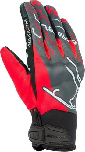 BERING Walshe Motorradhandschuhe, schwarz/grau/rot, 11 (XL)