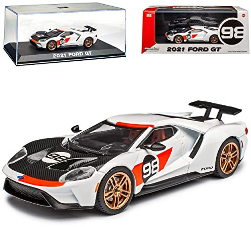 Ford GT Weiss Nr 98 2021 1/43 Greenlight Modell Auto