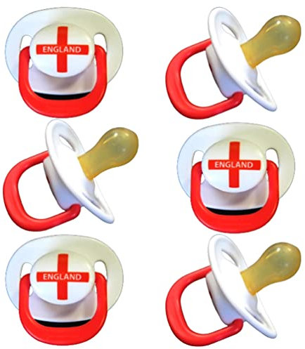 6 x Tommee Tippee Cherry Latex Baby Soother for Newborn Babies | Natural Breast Like Feel | England Theme | 0-6 Months
