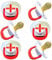 6 x Tommee Tippee Cherry Latex Baby Soother for Newborn Babies | Natural Breast Like Feel | England Theme | 0-6 Months