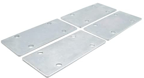 Design61 4 conectores de madera, conector de metal, placa perforada, conector plano, placa de fijación, placa atornillable, placa de montaje, 101 mm x 45 mm