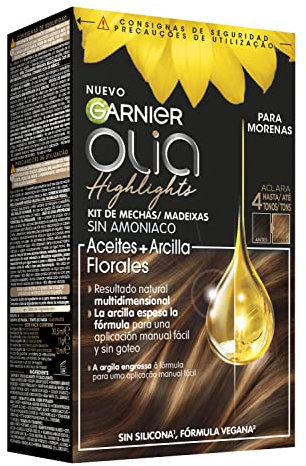 Garnier Olia Highlights permanente Färbung ohne Ammoniak mit natürlichen Blumenölen - Braunton