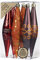 Christbaumschmuck Kunststoff 15cm 6 Stück Set Eiszapfen Weihnachtskugeln braun orange Flame Mix